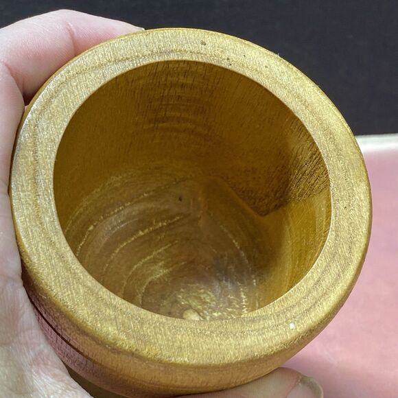 Vintage IMUSA Wood Mortar Natural Wood Grinding Pot Primitive Herbs - Picture 5 of 9